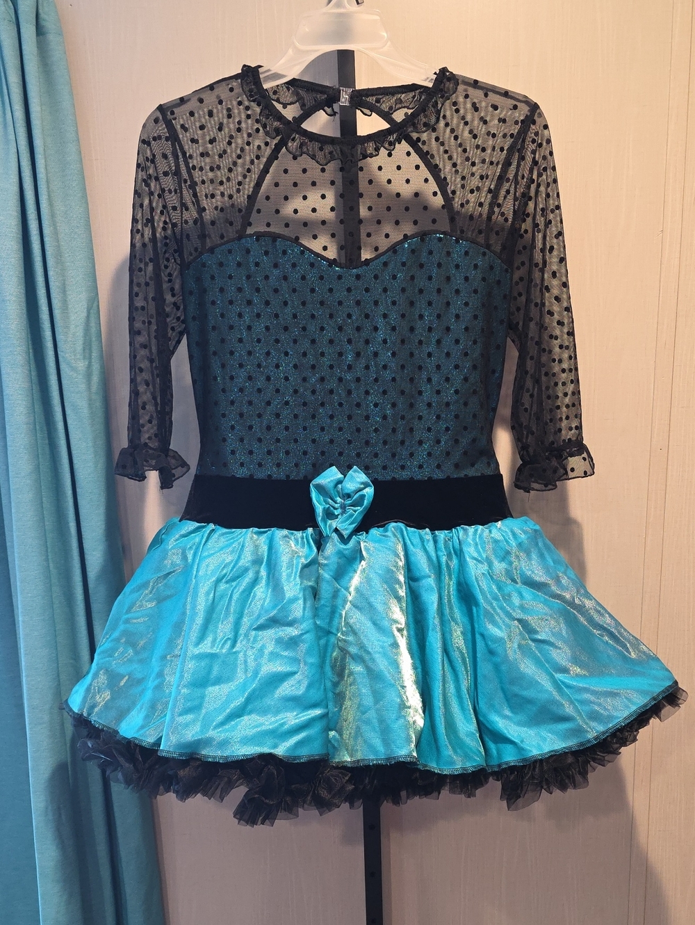 Wish Teal and Black Girls Dance Costume Dress Sz XXL